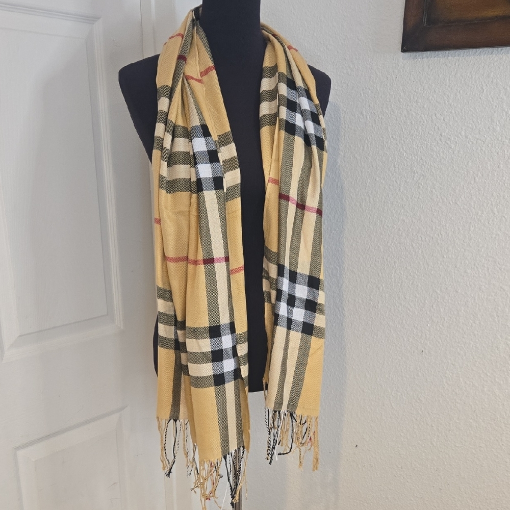 Plaid Yellow Scarf